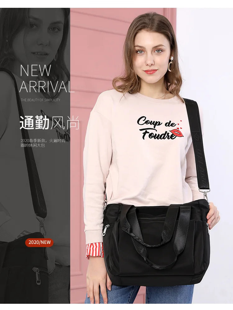 Simple and Fashionable Ladies Tote Bag Large-capacity Women's Lightweight Shoulder Bag Trendy Casual Hand-held Messenger Bag