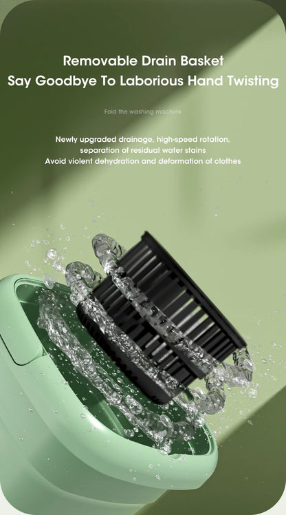 Mini Folding Washing Machine with Dryer | Portable Travel Laundry Washer for Socks & Underwear – 110V-240V (EU/US Plug)