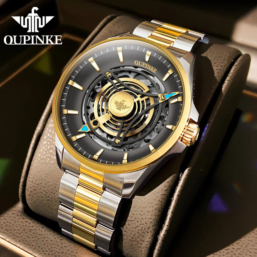 OUPINKE 3206 Mens Watches  Automatic Mechanical Wristwatch For Man Stainless Steel Waterproof Luminous Sapphire Luxury Original