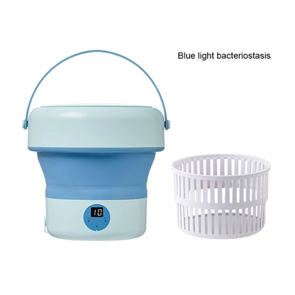 6L/11L Foldable Portable Washing Machine with Spin Dryer | Ultrasonic Mini Washer for Clothes, Underwear & Travel Use