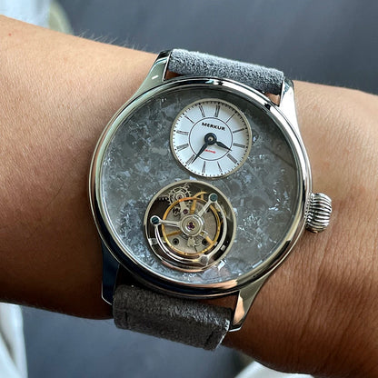 Merkur 100% Tourbillon Watch Men's Titanium Ice Flower Dial Sapphire Watch For Men Mechanical Wristwatches Relogio Masculino