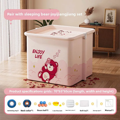 Household Children's Bath Bucket Adult Home Life Double Foldable Bath Bucket Thickened Free Installation Bathtub