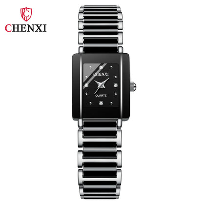 CHENXI 104A Waterproof Top Brand Luxury couple watches Watch for Women Men With Simulated-Ceramics Strap relojes para damas
