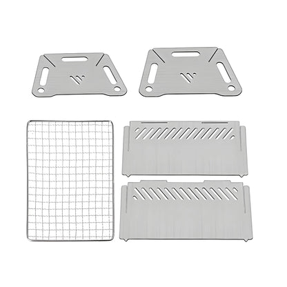 Camping Grill Pro - 304 Steel Instant-Fold BBQ ✔SparkGuard & NSF-Certified (Tailgating/Picnic Essential)