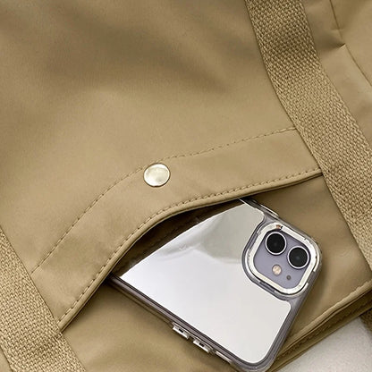 Large Capacity Nylon Crossbody Bag Casual Solid Color Messenger Shoulder Bag with Removable Strap