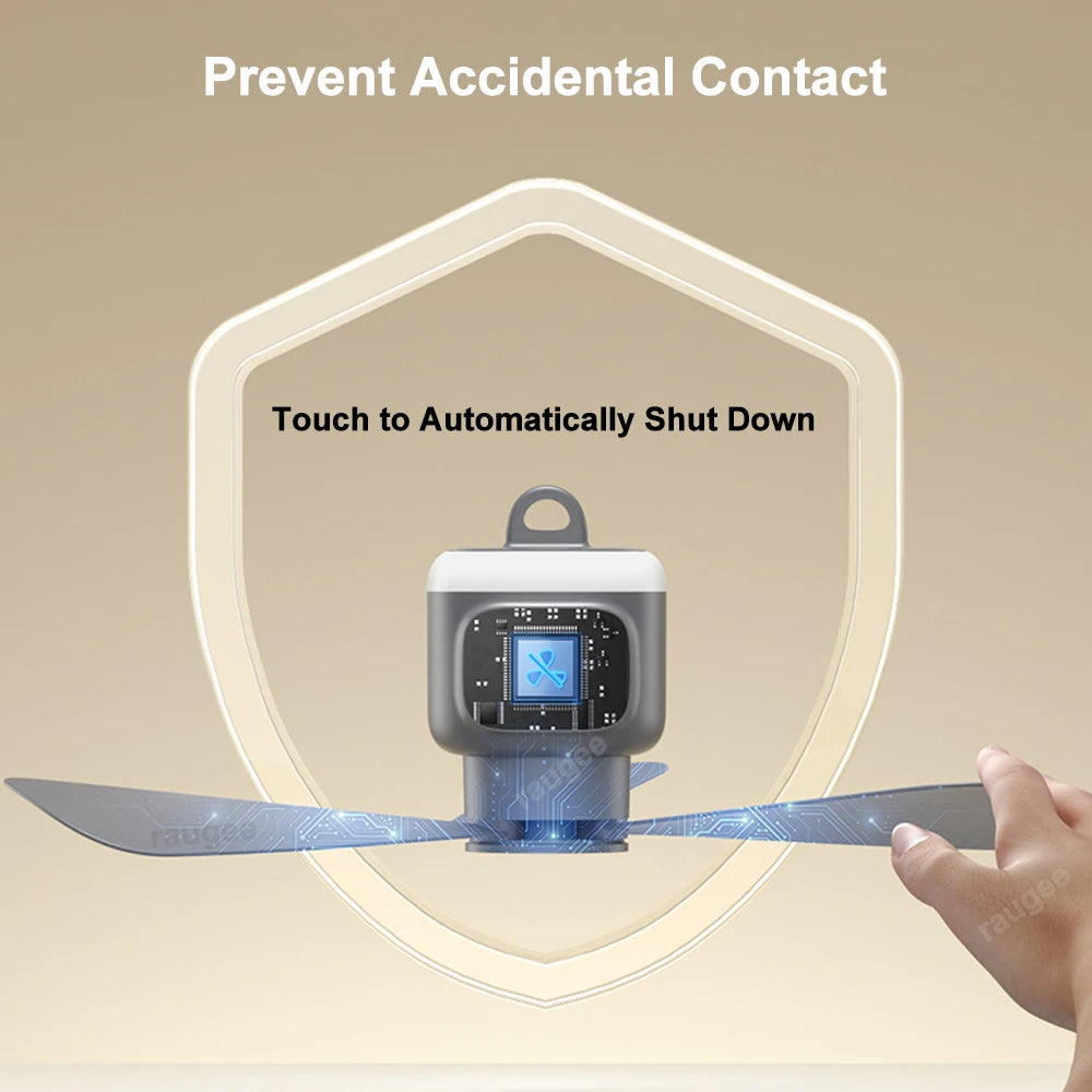 12000mAh Portable Camping Ceiling Fan with LED Light & Remote | Rechargeable Outdoor Tent Air Circulator Cooler