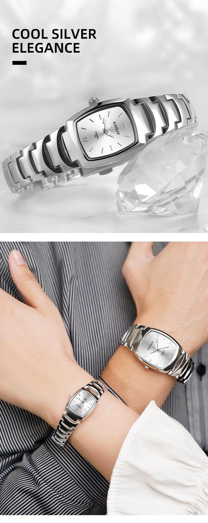 UTHAI Men's Watch Light Luxury Tungsten Steel Glow Waterproof Clock Couple Watches Women's Fashion Quartz Wristwatches Gift