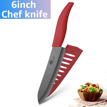 Ceramic Fruit Knife for Kitchen 3 4 5 6 inch Chef Knife with Sheath Utility Slicing Cooking Tool for Vegetable Rustproof Zirconi
