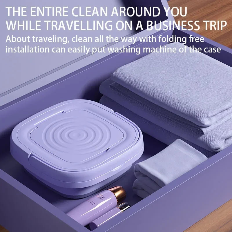 8L Folding Washing Machine Bucket for Clothes Socks Underwear Cleaning Washer Portable Small Travel Washing Machine EU/US Plug