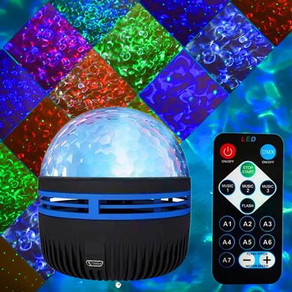 USB Galaxy Projector Aurora Night Light | 360° Rotating RGB Star Light with Remote Control for Bedroom & Home Theater Decor