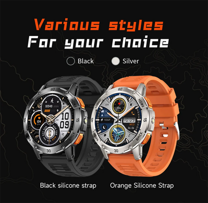 5ATM LED Flashlight Smart Watch Men 100+ Sports Modes Health Monitor Man Watches Bluetooth Call Men Smartwatches For Android ios