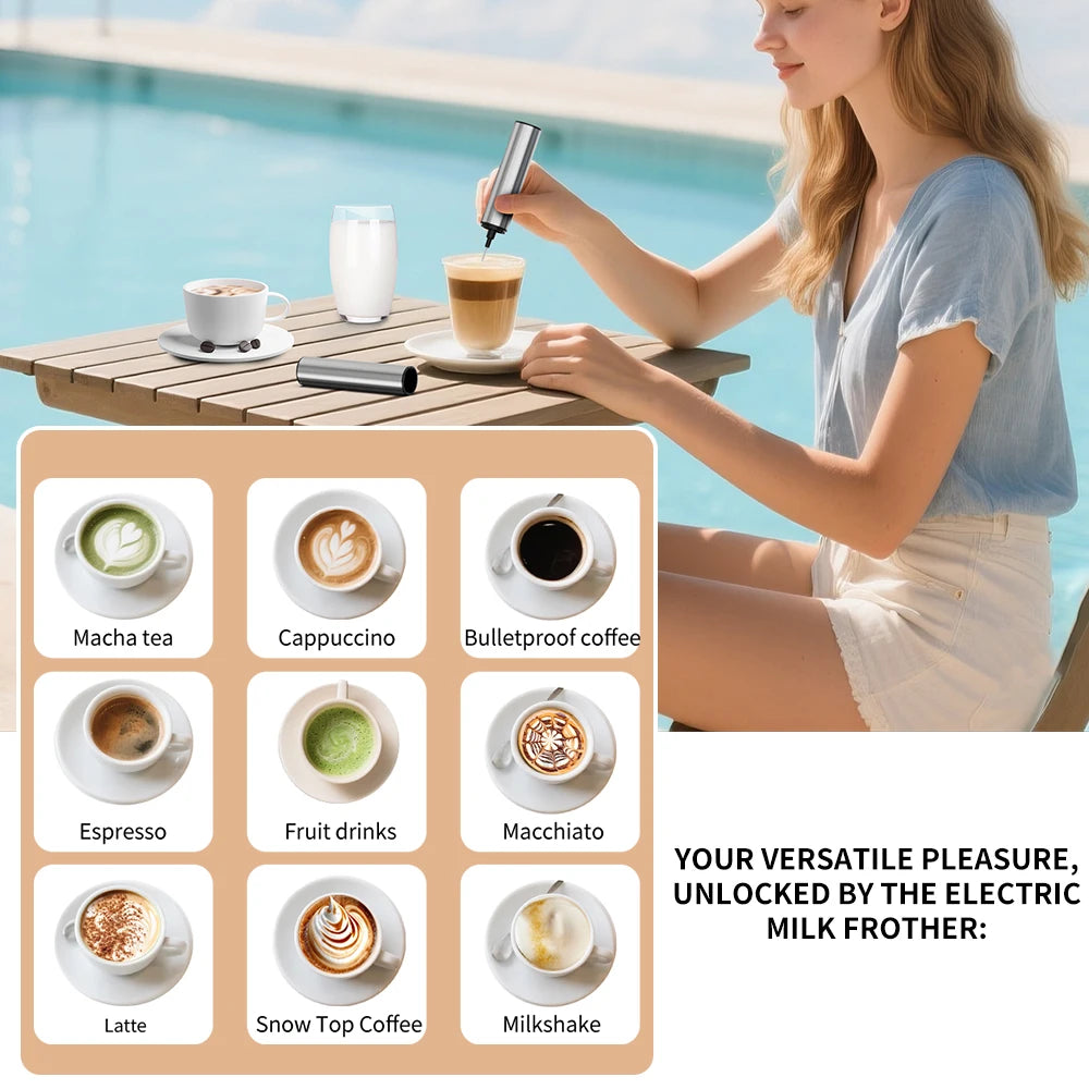 Powerful Handheld Milk Frother & Drink Mixer | Rechargeable Electric Whisk & Foam Maker for Coffee, Lattes & Eggs