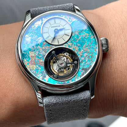 Merkur 100% Tourbillon Watch Men's Titanium Ice Flower Dial Sapphire Watch For Men Mechanical Wristwatches Relogio Masculino