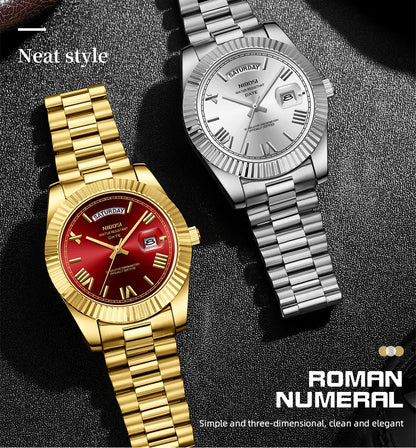 NIBOSI New Men Watch Brand Luxury Fashion Quartz Wristwatch Male Stainless Steel Waterproof Calendar Business Watches For Men