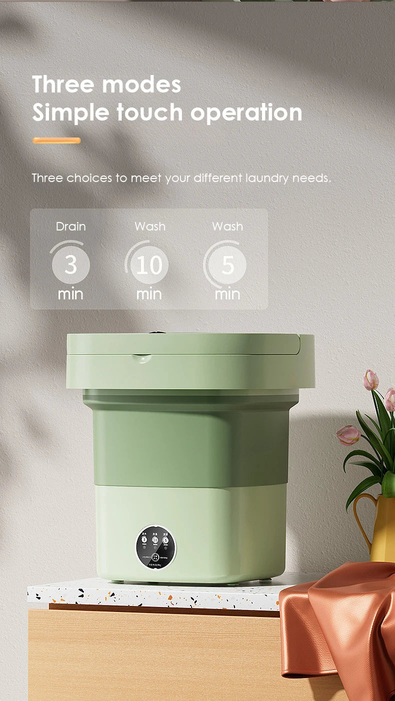 13L Portable Foldable Washing Machine with Spin Dryer for Socks Underwear Panties Washer Home Large Capacity Washing Machine