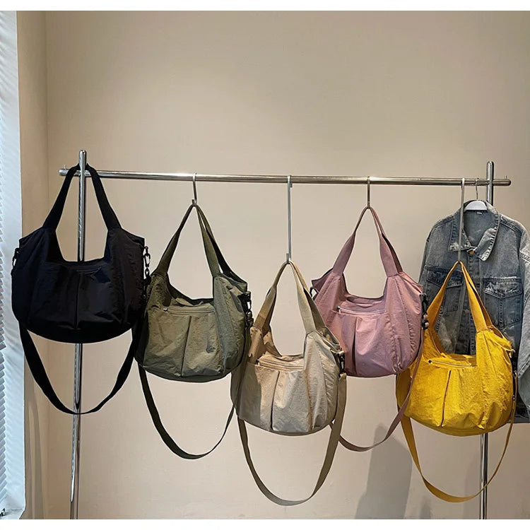 Summer New Large Capacity Crossbody Bag Nylon Fashionable Single Shoulder Handbag Women's Casual Tote Bag