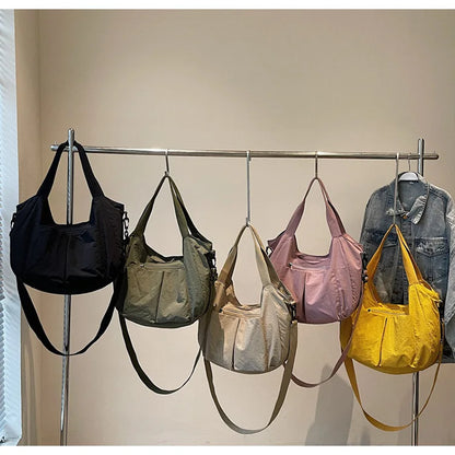 Summer New Large Capacity Crossbody Bag Nylon Fashionable Single Shoulder Handbag Women's Casual Tote Bag