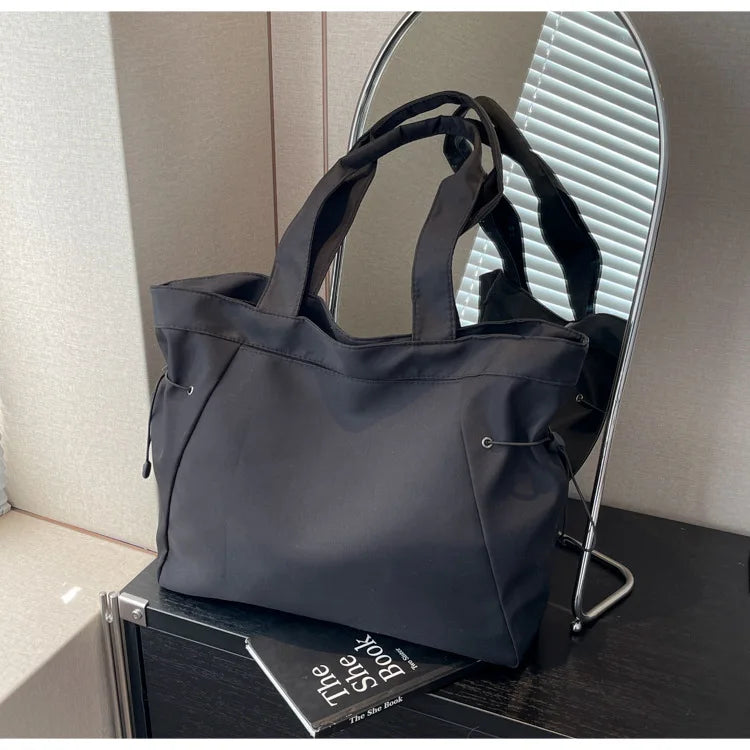 Casual Fashion Large Capacity Tote Bag Simple Travel Bag Women Large Shoulder Bag Aesthetic Handbags Drawstring Tote Handbag