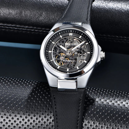 BENMYAR 2024 new BY-520742mm hollow luminous dial 50 meter waterproof fashionable luxury men's mechanical watch