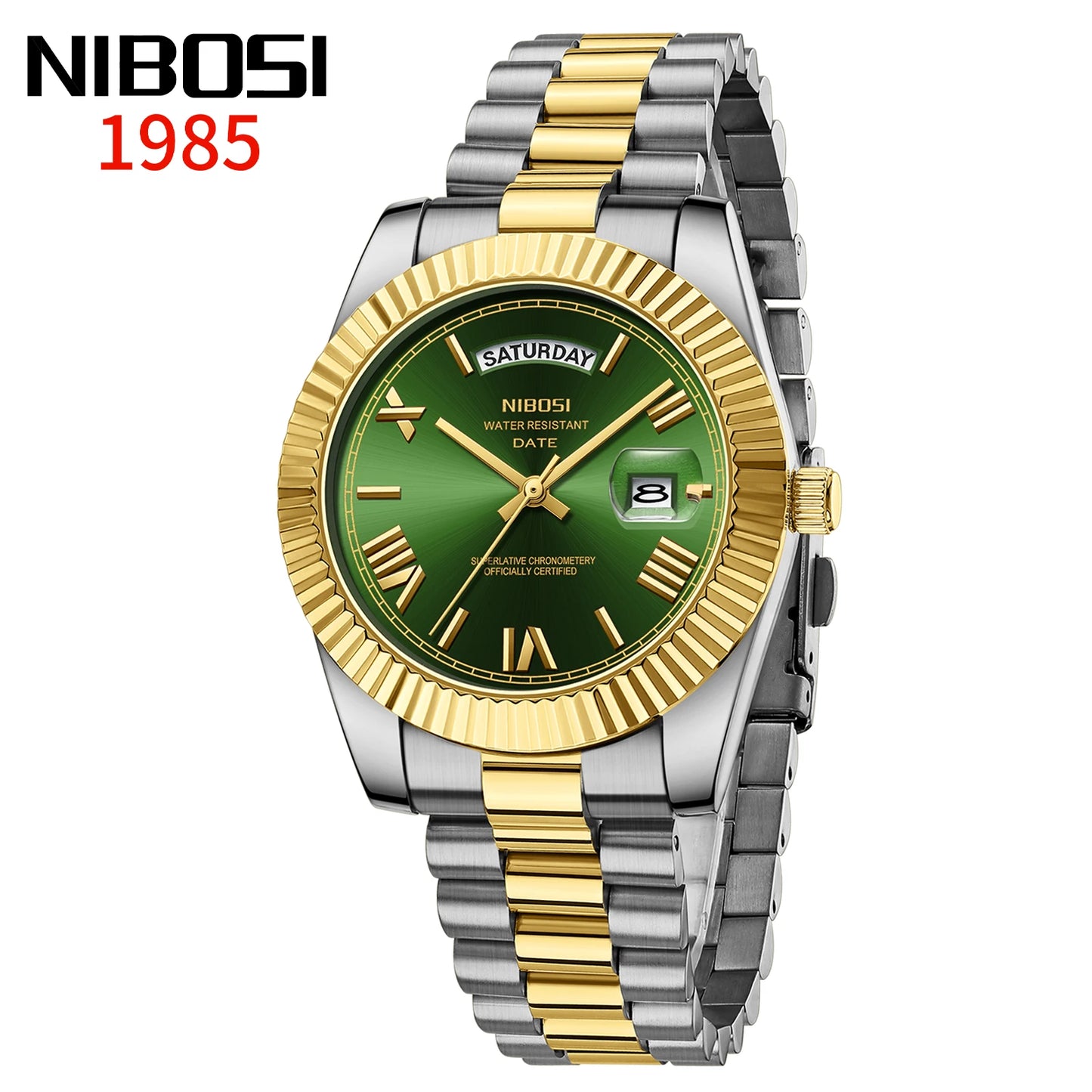 NIBOSI New Men Watch Brand Luxury Fashion Quartz Wristwatch Male Stainless Steel Waterproof Calendar Business Watches For Men