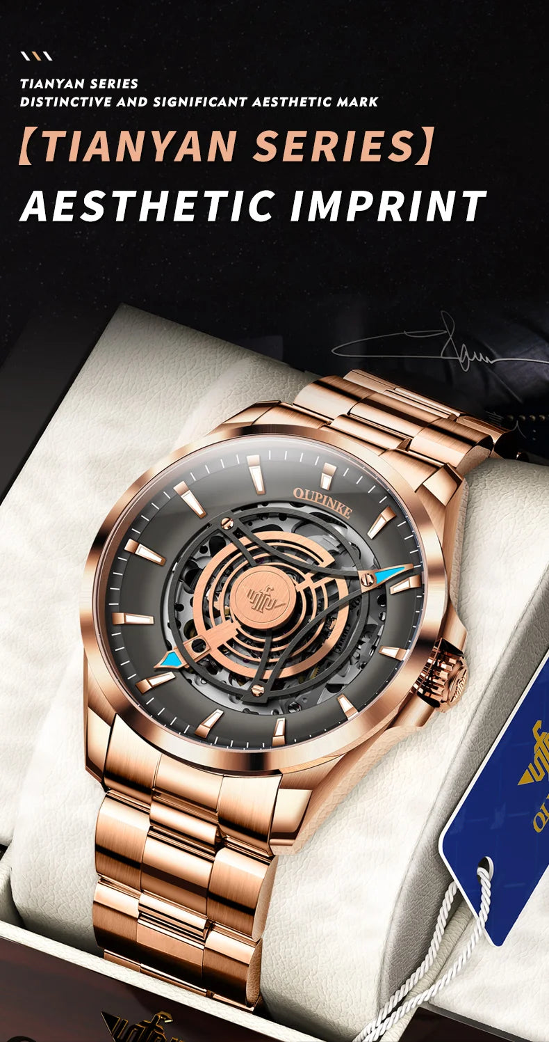 OUPINKE 3206 Mens Watches  Automatic Mechanical Wristwatch For Man Stainless Steel Waterproof Luminous Sapphire Luxury Original