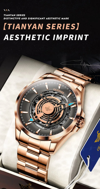 OUPINKE 3206 Mens Watches  Automatic Mechanical Wristwatch For Man Stainless Steel Waterproof Luminous Sapphire Luxury Original