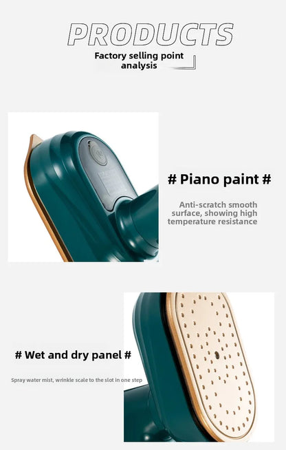 Portable Mini Steam Iron | Travel-Size Handheld Clothes Steamer for Home, Dorm & Sewing Projects