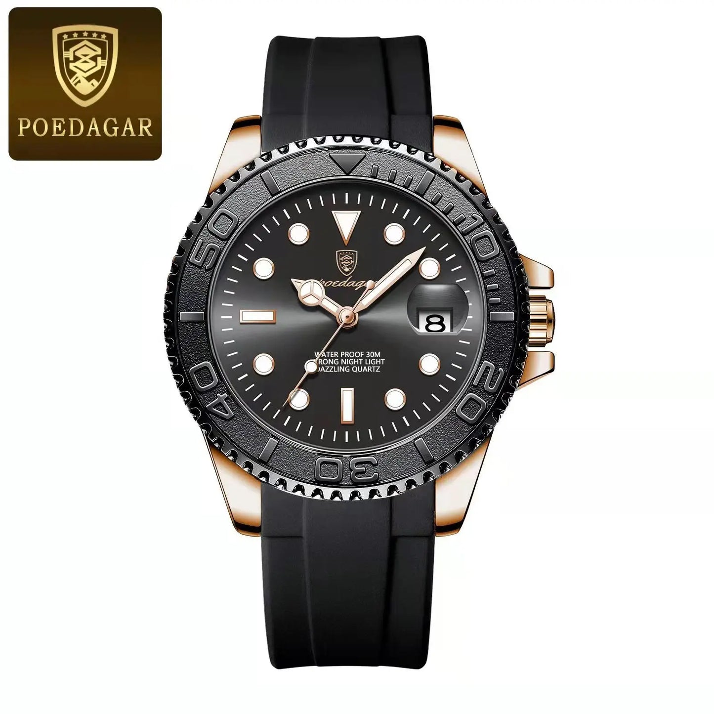 POEDAGAR Top Luxury Man Watch Waterproof Luminous Date Men Watch Stainless Steel Male Clock Sports Fashion Men's Quartz Watches