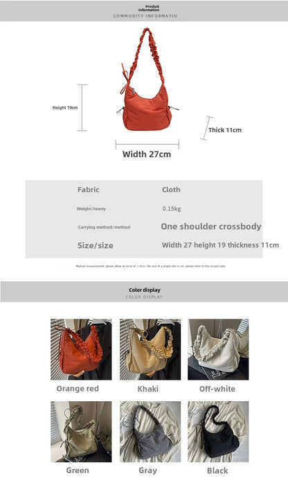 Soft Design Cloth Small Shopper Shopping Underarm Bags Lady Shoulder Bag for Women 2024 Trend Fashion Y2K Handbags сумка