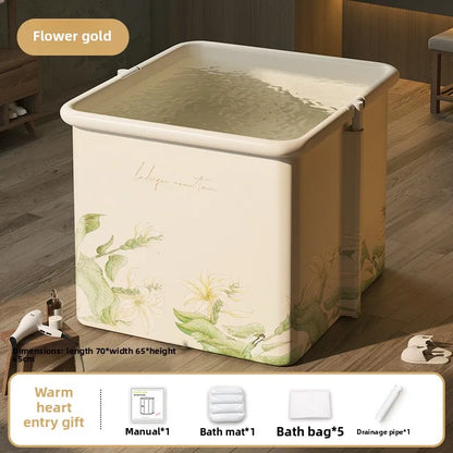 Household Children's Bath Bucket Adult Home Life Double Foldable Bath Bucket Thickened Free Installation Bathtub