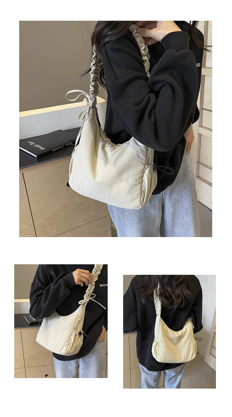 Soft Design Cloth Small Shopper Shopping Underarm Bags Lady Shoulder Bag for Women 2024 Trend Fashion Y2K Handbags сумка
