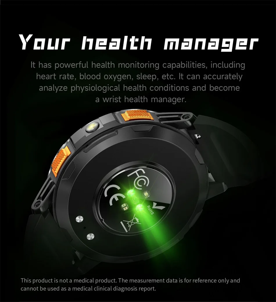 5ATM LED Flashlight Smart Watch Men 100+ Sports Modes Health Monitor Man Watches Bluetooth Call Men Smartwatches For Android ios