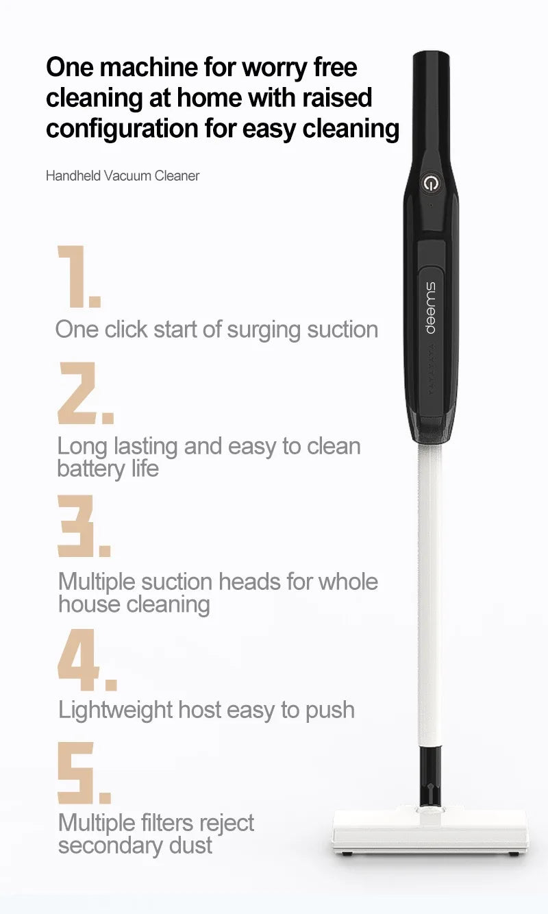 Wireless Handheld Vacuum Cleaner | 20000Pa Powerful Suction, Low Noise & Multi-Accessory Home & Car Cleaner