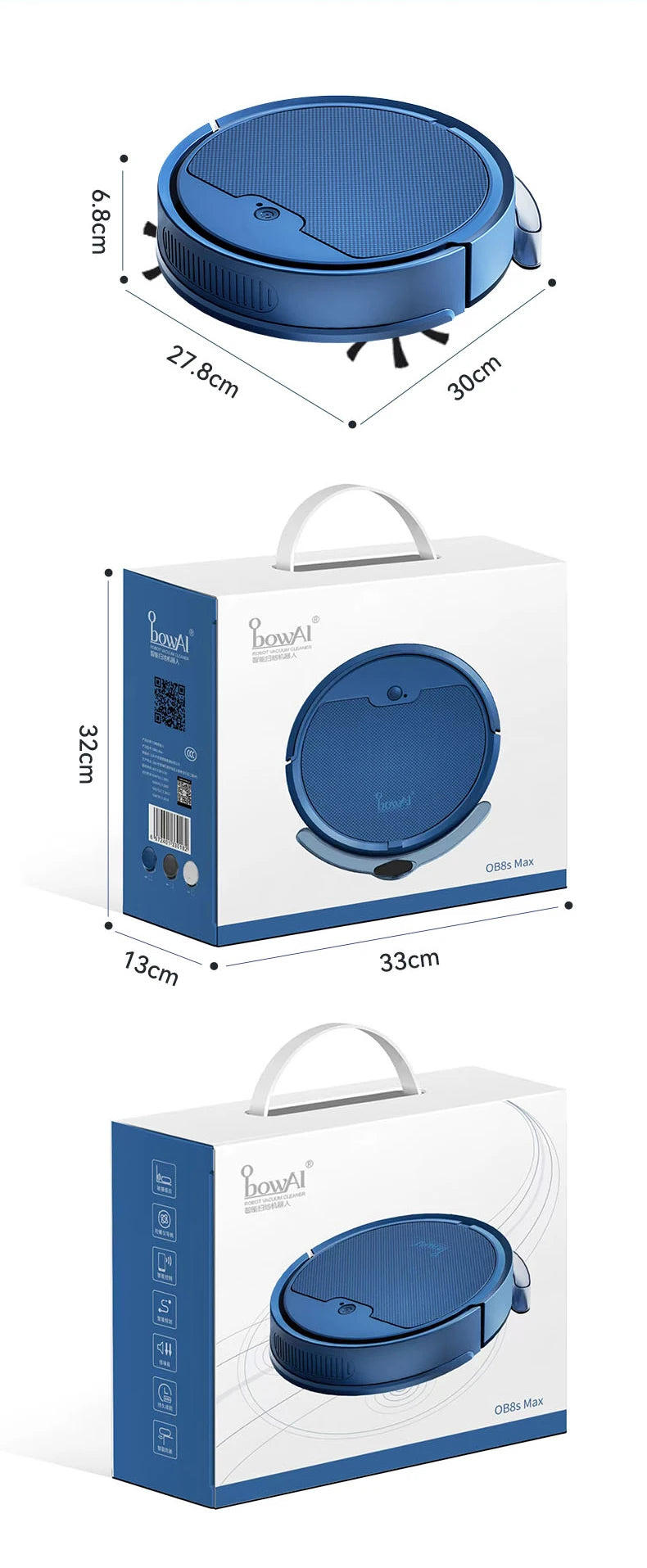 Intelligent Sweeping Robot Large Water Tank Mobile App Remote Control Planning And Cleaning Line Low Noise 2000 Pa Large Suction