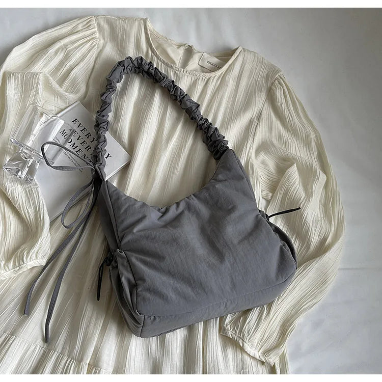 Soft Design Cloth Small Shopper Shopping Underarm Bags Lady Shoulder Bag for Women 2024 Trend Fashion Y2K Handbags сумка