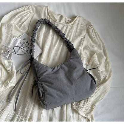 Soft Design Cloth Small Shopper Shopping Underarm Bags Lady Shoulder Bag for Women 2024 Trend Fashion Y2K Handbags сумка