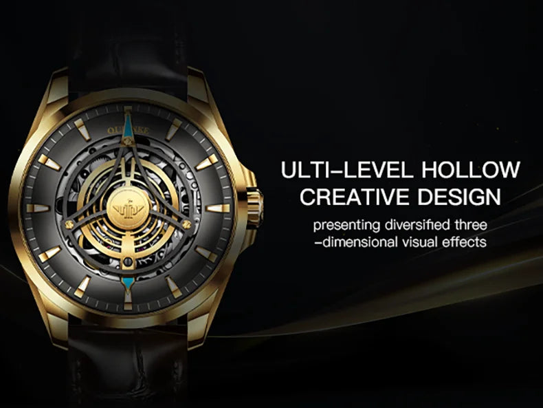 OUPINKE 3206 Mens Watches  Automatic Mechanical Wristwatch For Man Stainless Steel Waterproof Luminous Sapphire Luxury Original