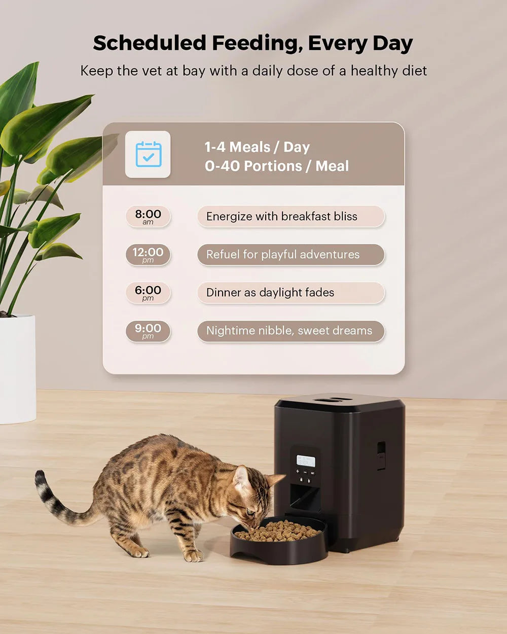 Smart  Automatic Cat & Dog Feeder Quantitative Automatic Timed Cat & Dog Food