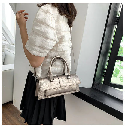 Fashion Ladies Shoulder Bag 2025 New Purses and Handbags High Quality PU Stone Pattern Crossbody Bag for Women Armpit Clutch Bag