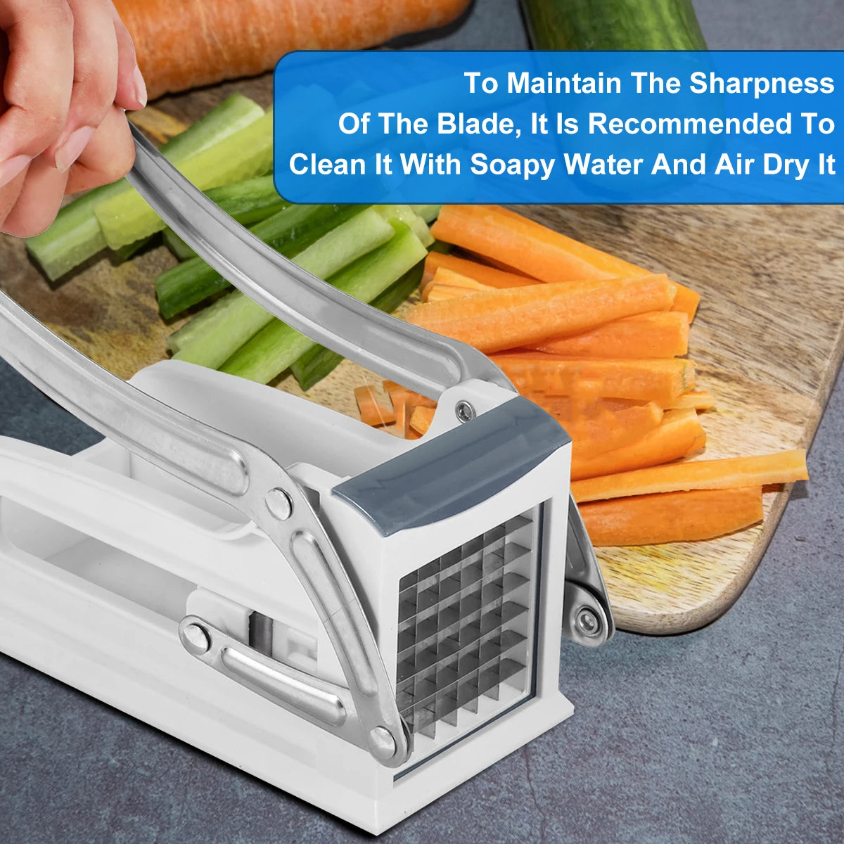 Vegetable Shredder Stainless Steel Potato Chips Maker Chopper French Fry Cutter Machine w 25/49 Holes Blades Manual Food Slicer