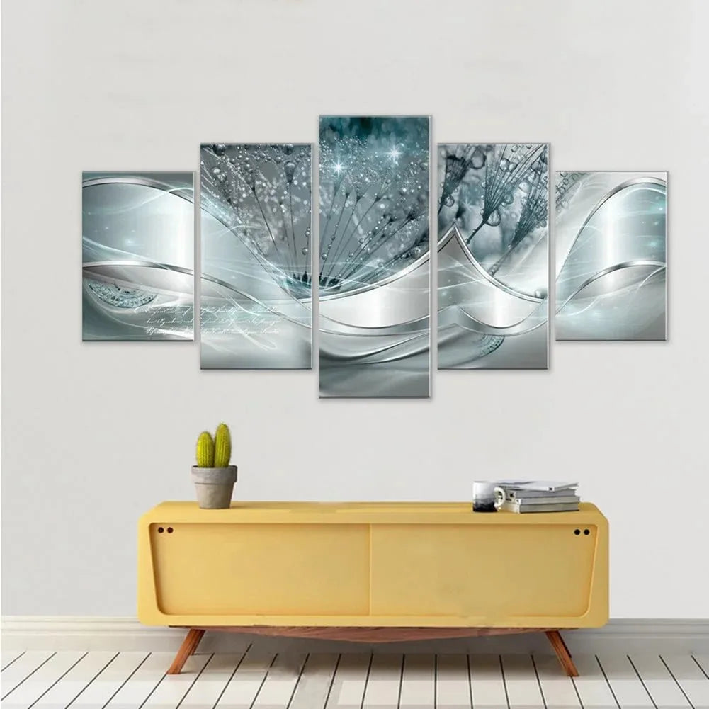 5Pcs Modern Landscape Canvas Wall Art | Exquisite Home Decoration Painting for Living Room & Bedroom