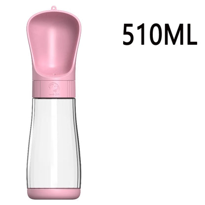 Twist-Open Portable Dog Water Bottle | Travel Pet Drinking & Feeding Cup with Food Bowl for Outdoor Walking