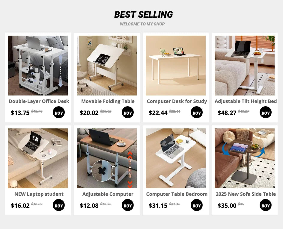 Double-Layer Office Desk Computer Lazy Table with storage shelf Laptop