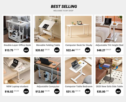 Double-Layer Office Desk Computer Lazy Table with storage shelf Laptop