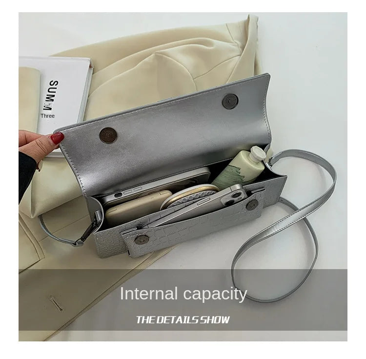 Fashion Ladies Shoulder Bag 2025 New Purses and Handbags High Quality PU Stone Pattern Crossbody Bag for Women Armpit Clutch Bag