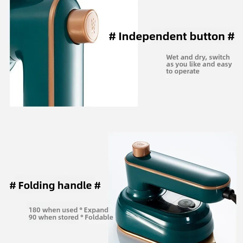 Portable Mini Steam Iron | Travel-Size Handheld Clothes Steamer for Home, Dorm & Sewing Projects