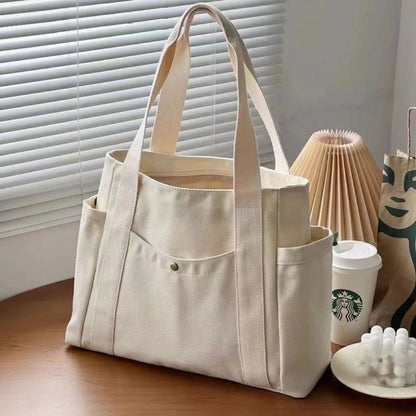 Large Capacity Canvas Tote Bags for Work Commuting Shopping Women Carrying Bag College Style Student Outfit Book Shoulder Bags