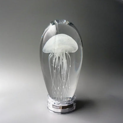 Glass Crystal Luminous Jellyfish Ornament | Nordic Mediterranean Home Decoration & Luxury Table Art Piece