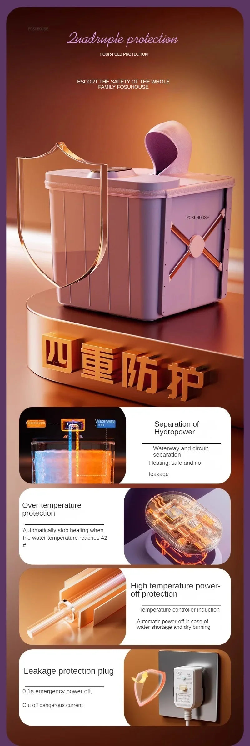 Villa Automatic Heating Folding Bath Bucket Full Body Sweat Steam Bath Barrel Constant Temperature Thickening Portable Bathtub H