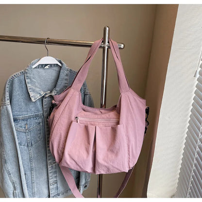 Summer New Large Capacity Crossbody Bag Nylon Fashionable Single Shoulder Handbag Women's Casual Tote Bag